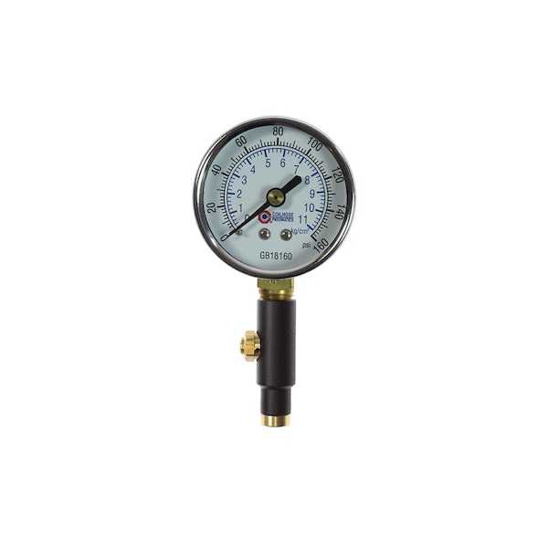 Dial Pressure Gauge w/Straight Chuck 0-160 PSI